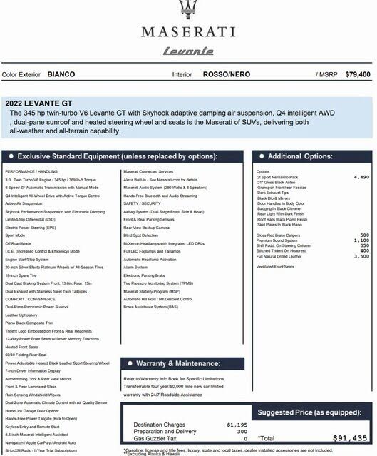 2022 Maserati Levante GT AWD