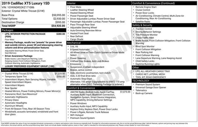 2019 Cadillac XT5 Luxury AWD