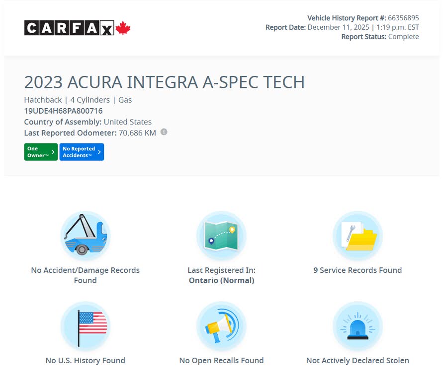 2023 Acura Integra FWD with Elite A-SPEC