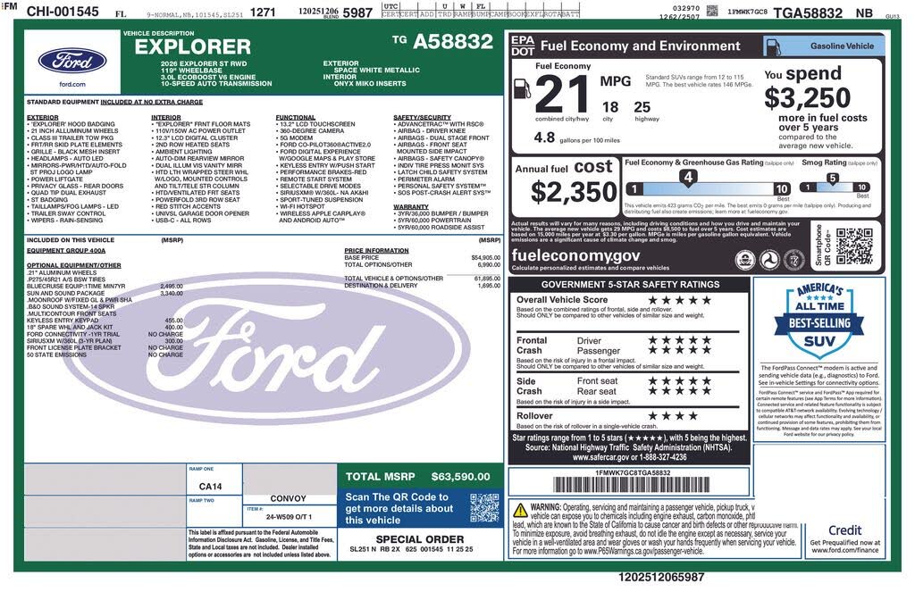 2026 Ford Explorer ST RWD