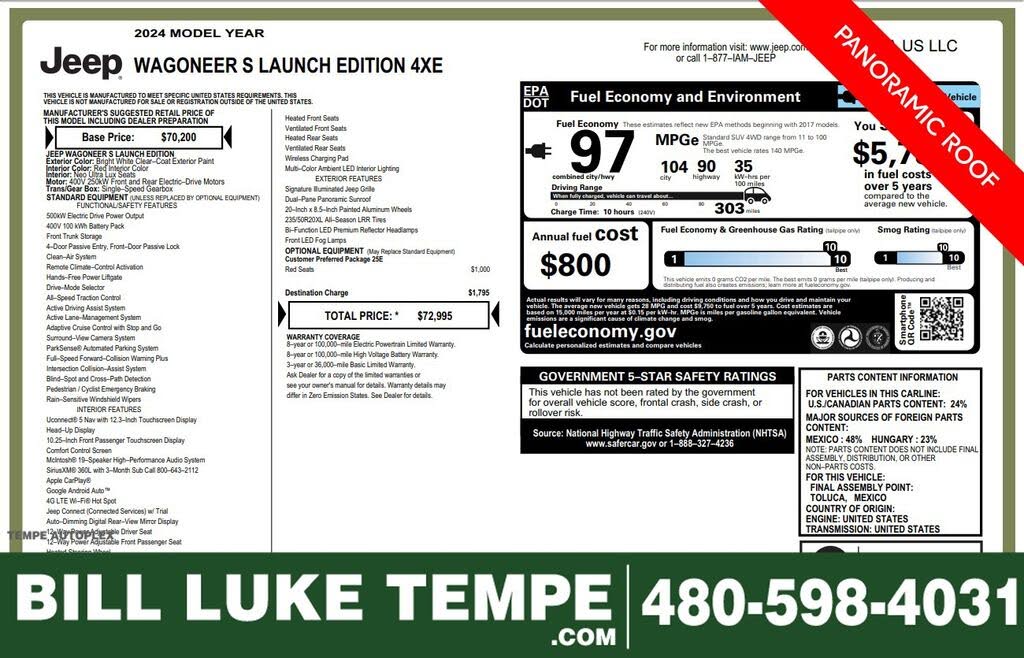 2024 Jeep Wagoneer S Launch Edition 4WD