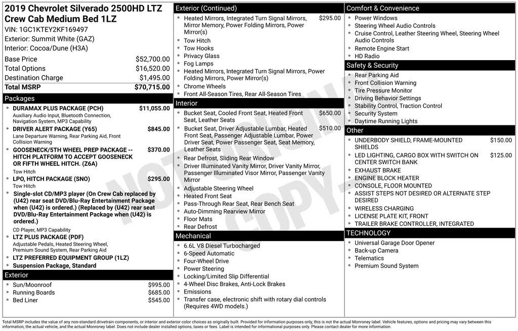 2019 Chevrolet Silverado 2500HD LTZ Crew Cab 4WD