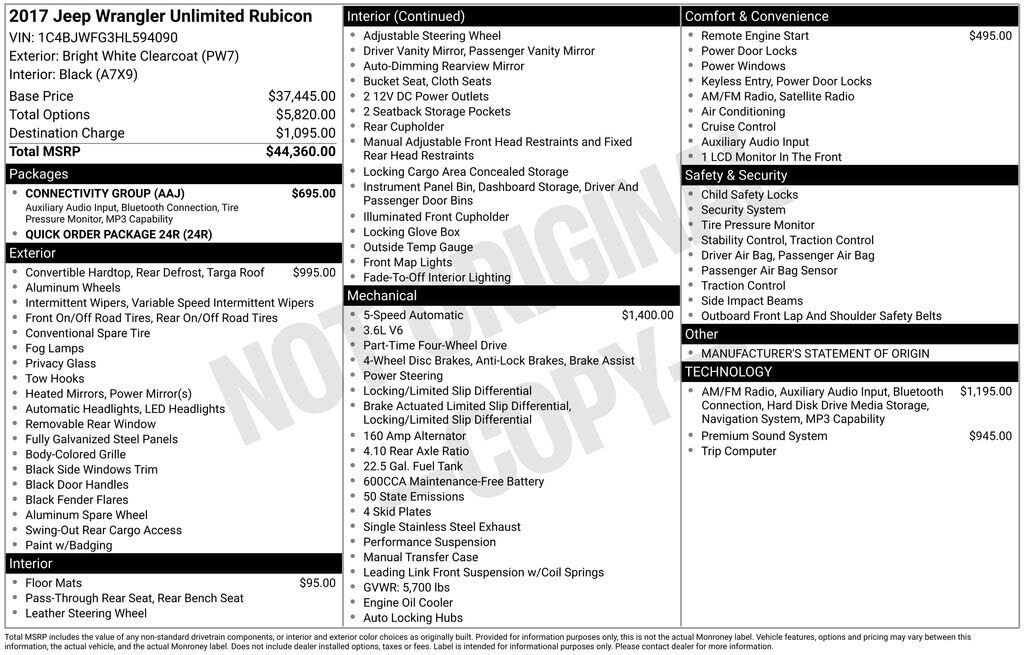 2017 Jeep Wrangler Unlimited Rubicon 4WD