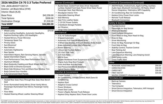 2026 Mazda CX-70 3.3 Turbo Preferred AWD