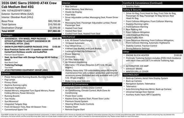 2026 GMC Sierra 2500HD AT4X Crew Cab 4WD