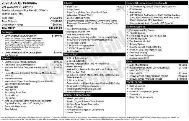 2020 Audi Q5 quattro Premium 45 TFSI