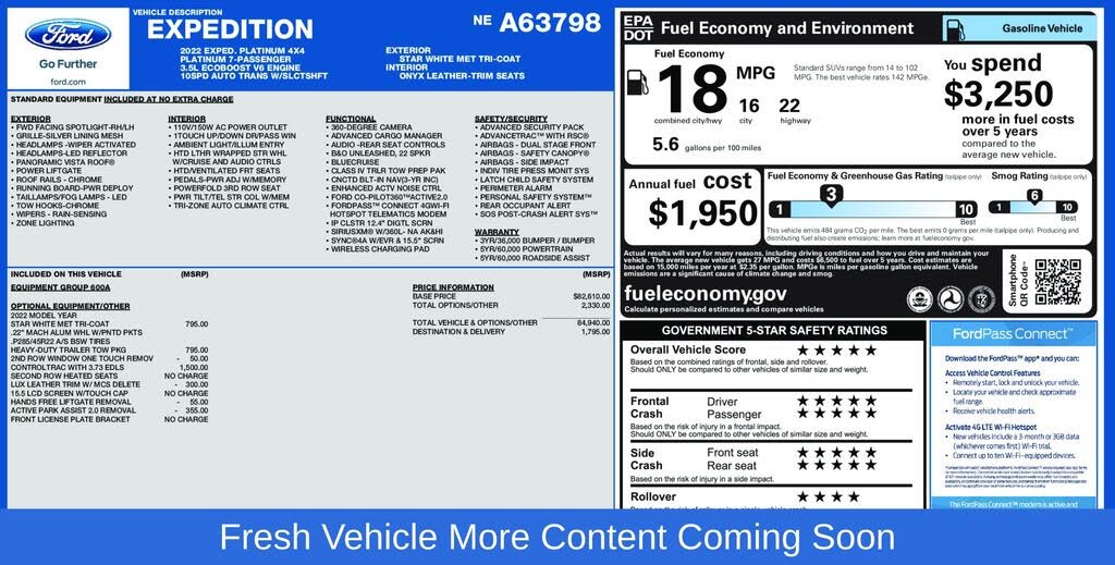 2022 Ford Expedition Platinum 4WD