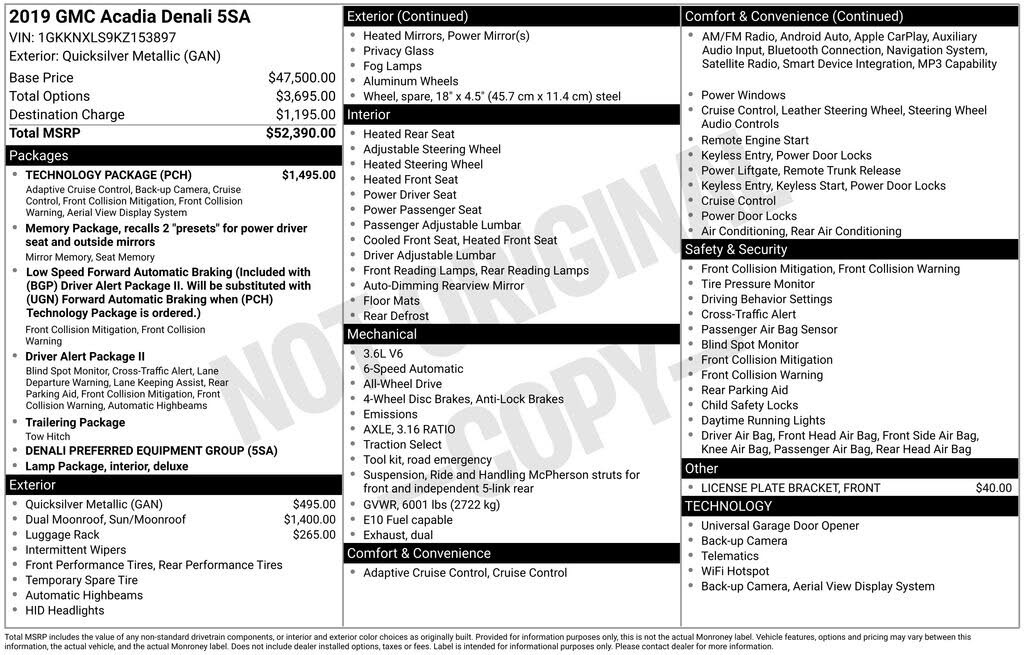 2019 GMC Acadia Denali AWD
