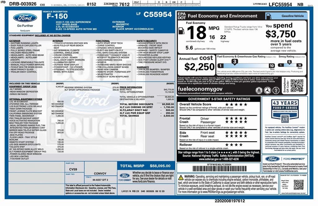 2020 Ford F-150 XLT SuperCrew LB 4WD