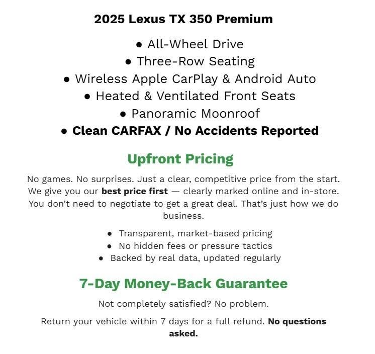 2025 Lexus TX 350 Premium AWD