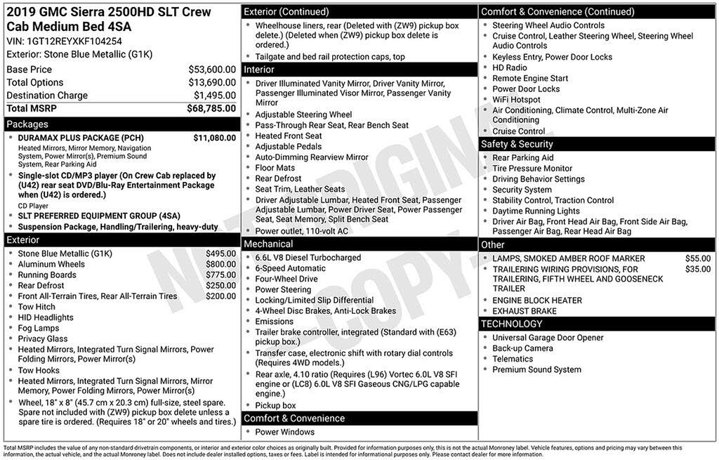 2019 GMC Sierra 2500HD SLT Crew Cab 4WD