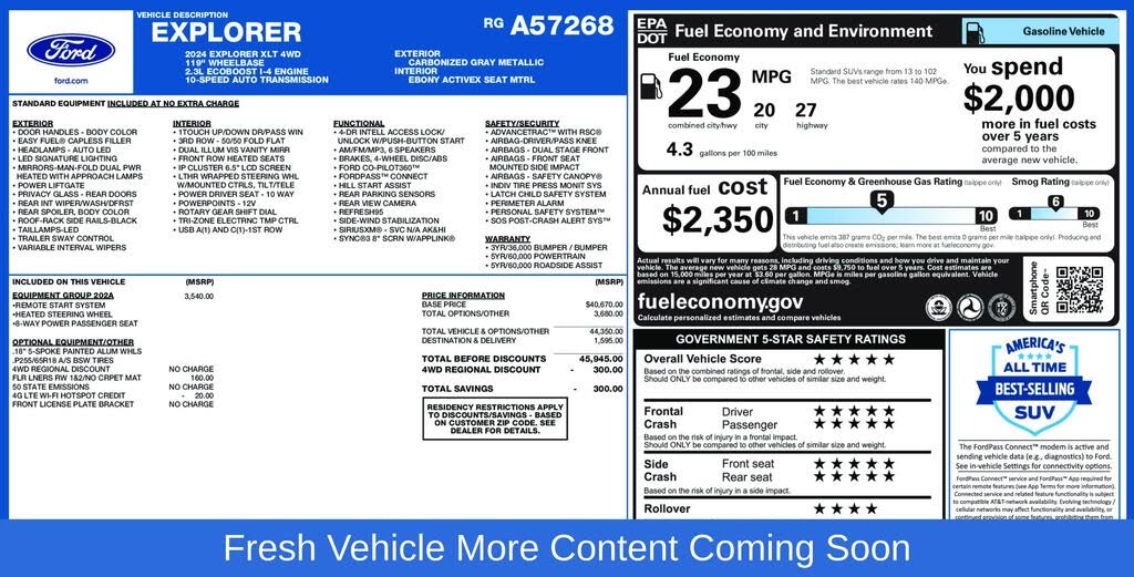 2024 Ford Explorer XLT AWD