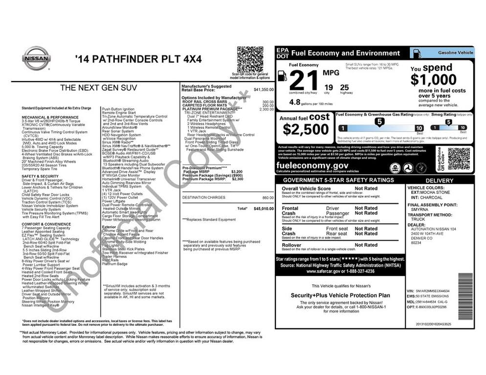 2014 Nissan Pathfinder Platinum 4WD