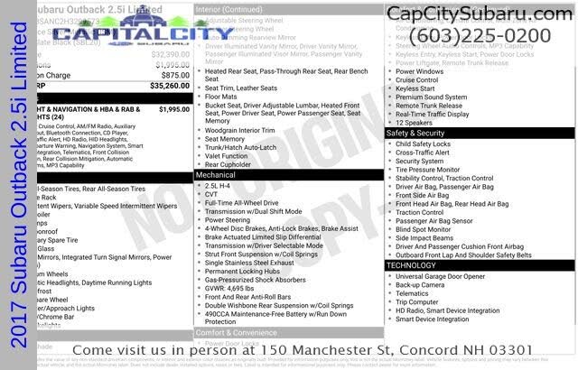 2017 Subaru Outback 2.5i Limited AWD