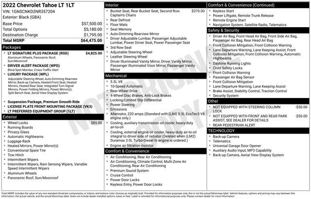 2022 Chevrolet Tahoe LT RWD
