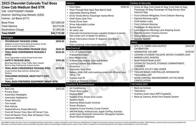 2023 Chevrolet Colorado Trail Boss Crew Cab 4WD