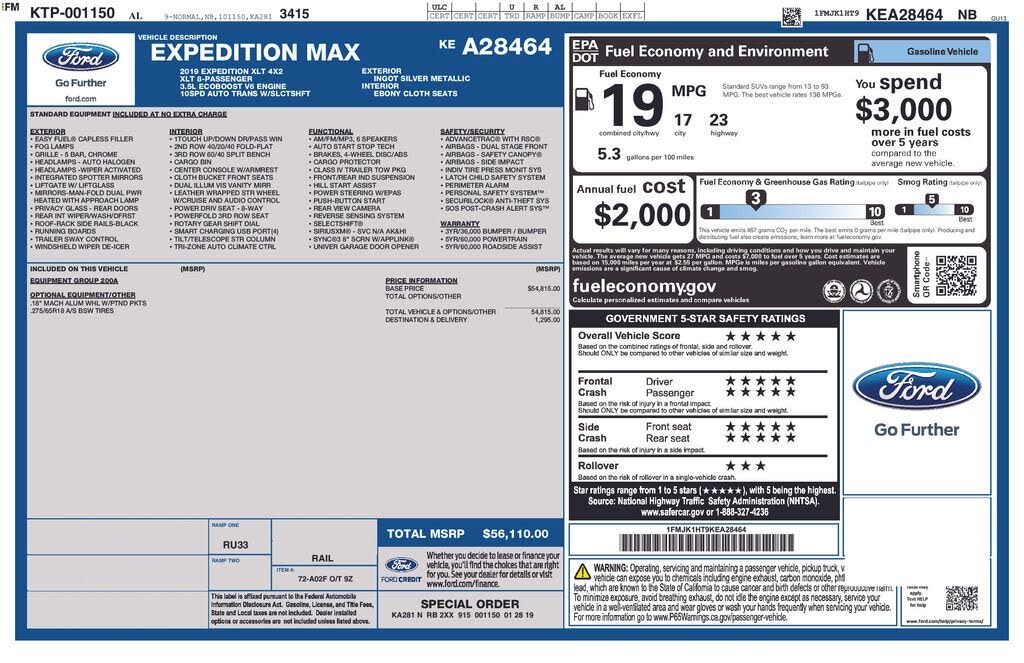 2019 Ford Expedition MAX XLT RWD