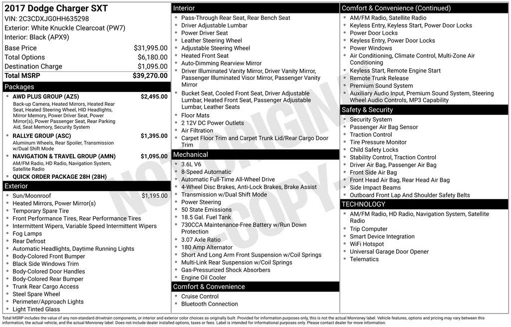 2017 Dodge Charger SXT AWD