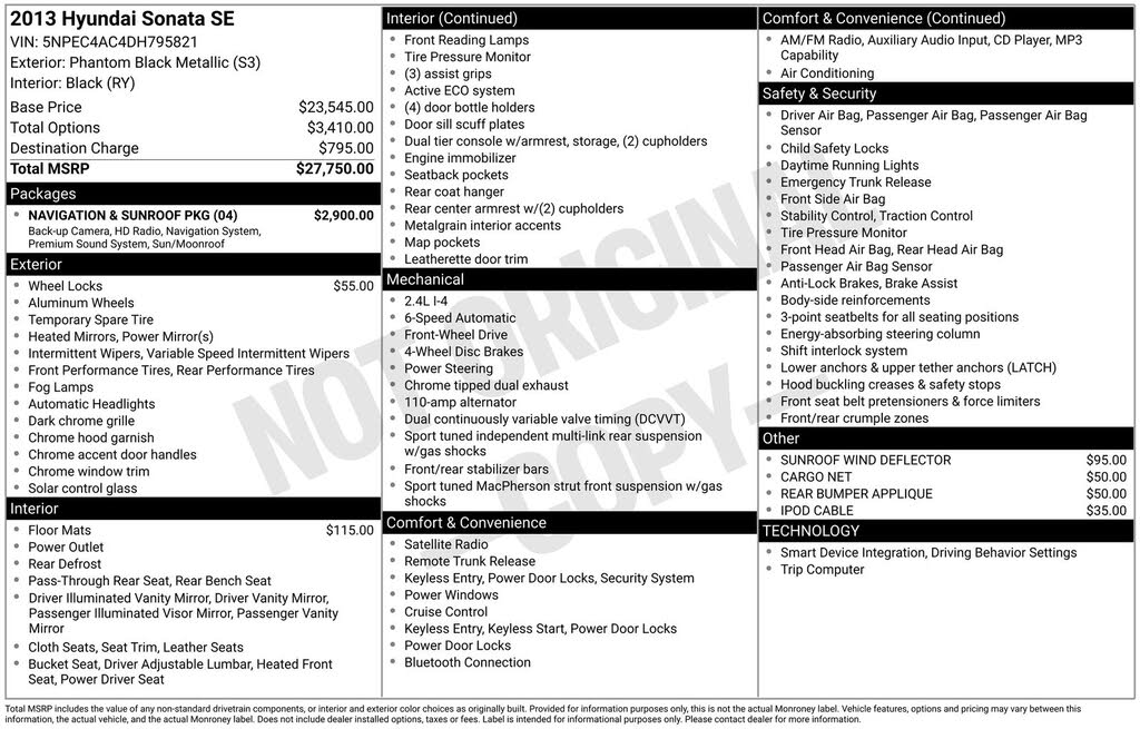 2013 Hyundai Sonata SE FWD