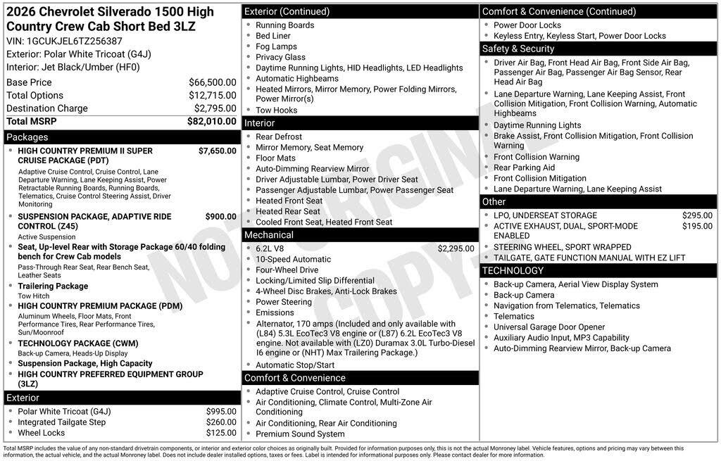 2026 Chevrolet Silverado 1500 High Country Crew Cab 4WD