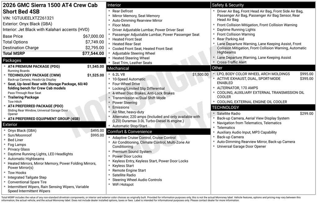 2026 GMC Sierra 1500 AT4 Crew Cab 4WD