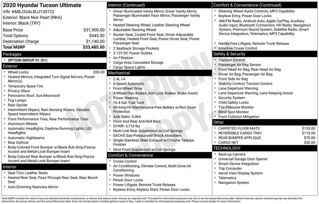 2020 Hyundai Tucson Ultimate FWD
