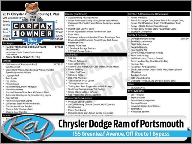 2019 Chrysler Pacifica Touring L Plus FWD