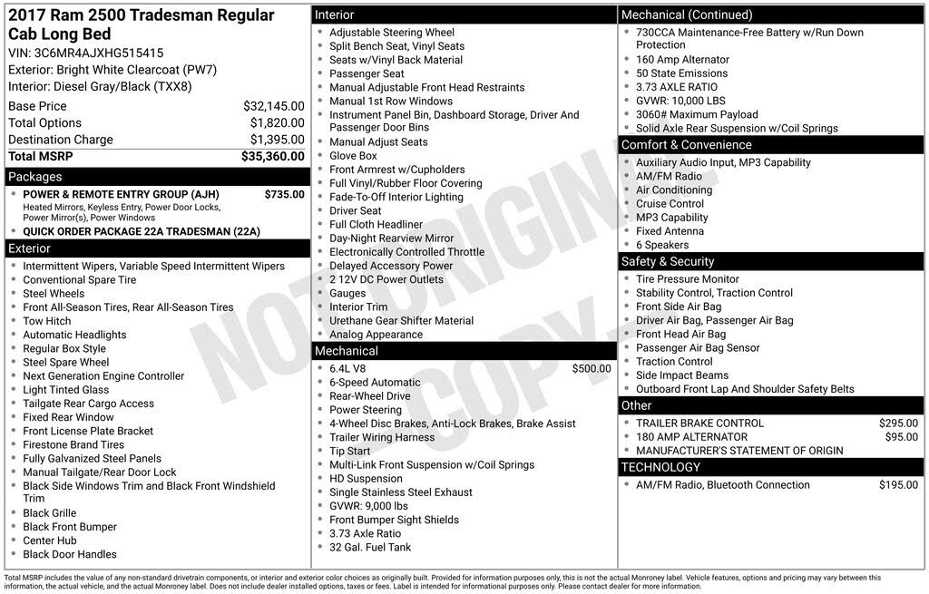 2017 RAM 2500 Tradesman