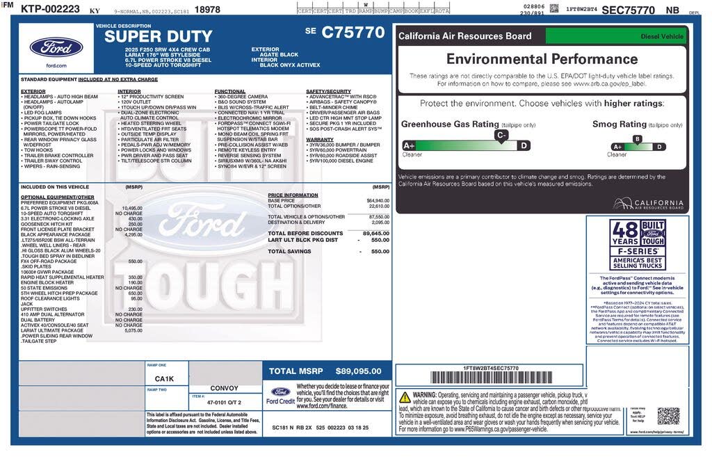 2025 Ford F-250 Super Duty Lariat Crew Cab 4WD