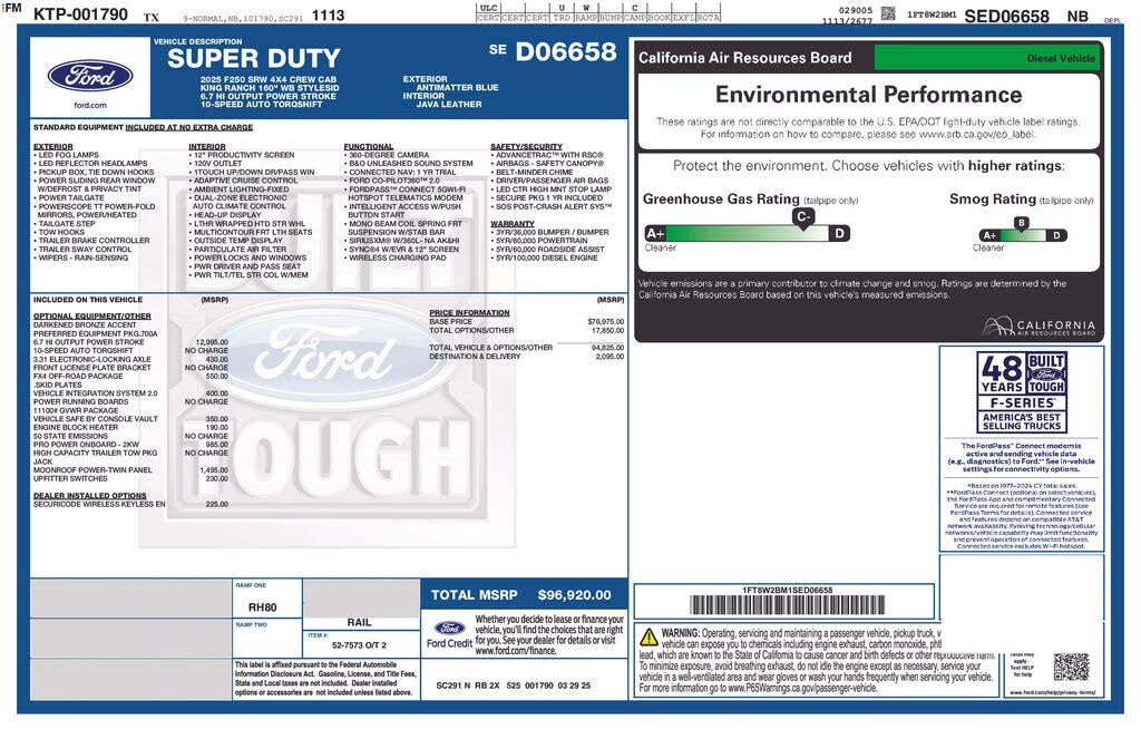 2025 Ford F-250 Super Duty King Ranch Crew Cab 4WD