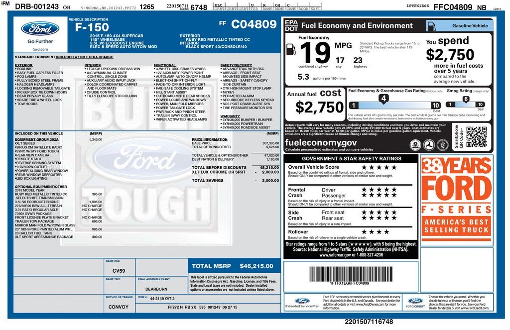 2015 Ford F-150 XLT SuperCab 4WD