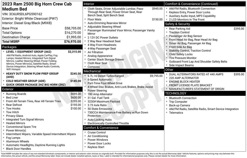 2023 RAM 2500 Big Horn Crew Cab 4WD