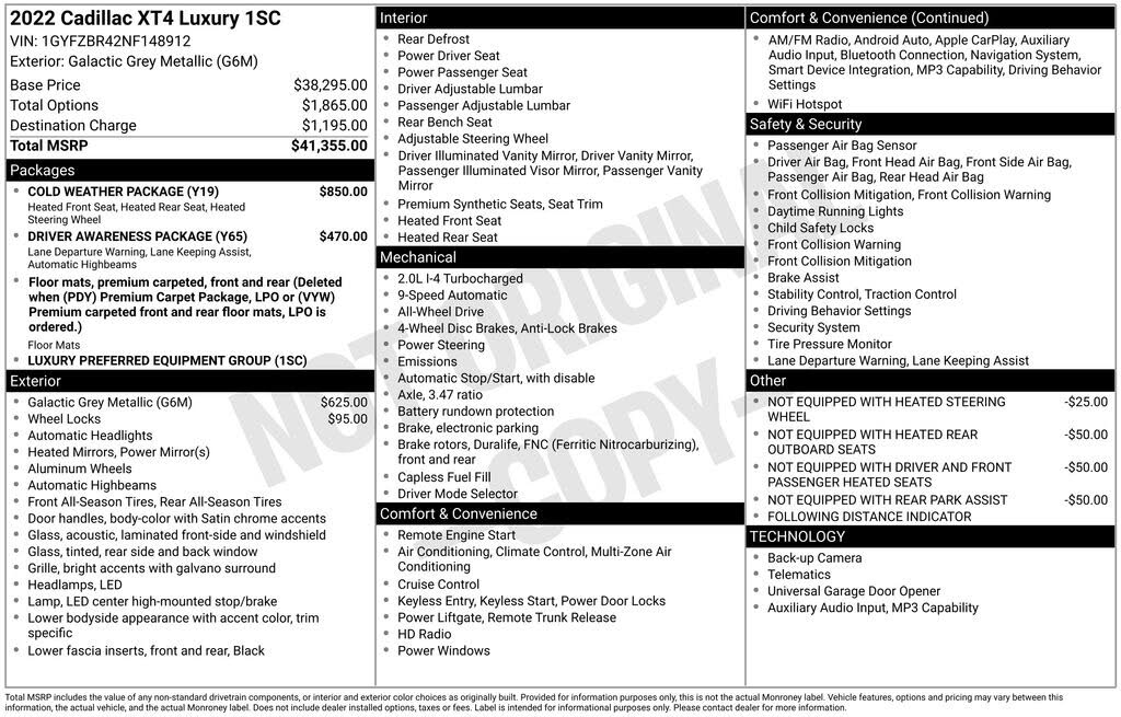 2022 Cadillac XT4 Luxury AWD