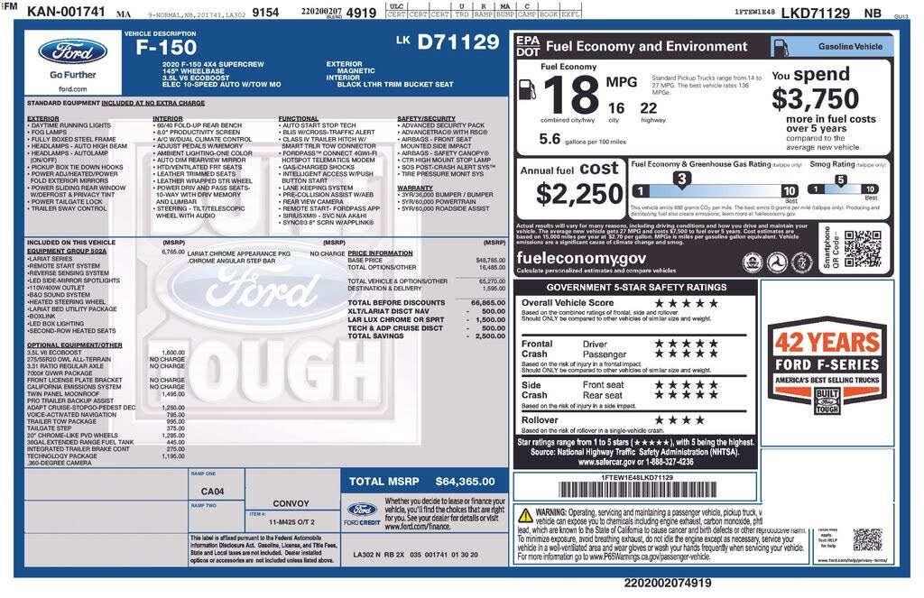 2020 Ford F-150 Lariat SuperCrew 4WD