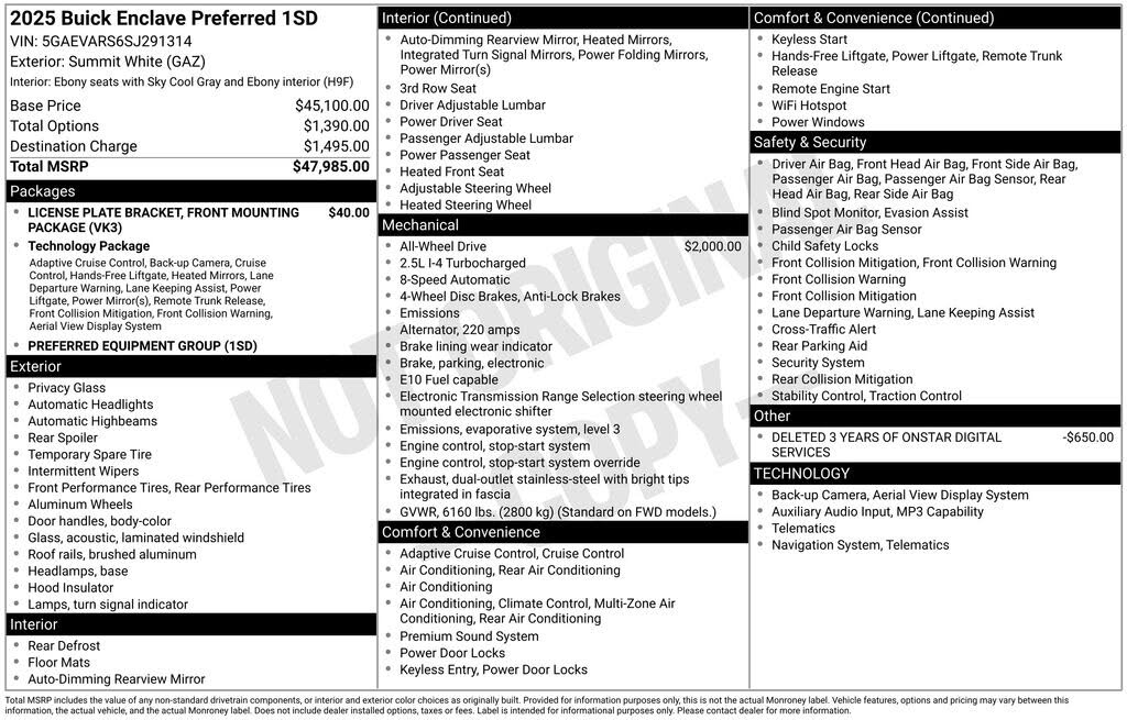 2025 Buick Enclave Preferred AWD