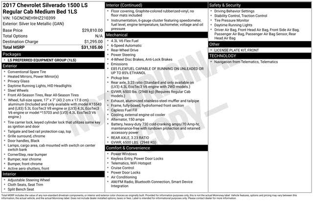 2017 Chevrolet Silverado 1500 LS RWD