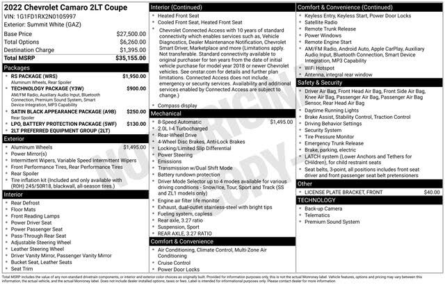 2022 Chevrolet Camaro 2LT Coupe RWD