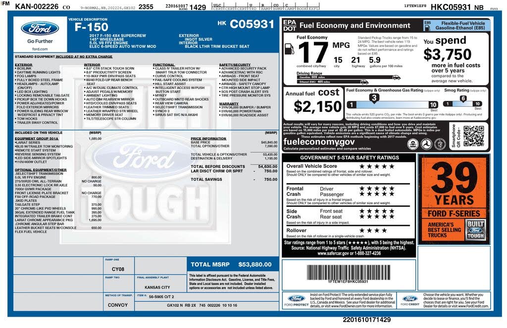 2017 Ford F-150 Lariat SuperCrew 4WD