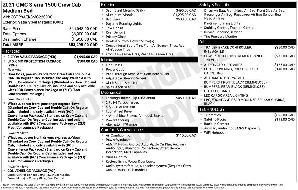 2021 GMC Sierra 1500 Crew Cab 4WD