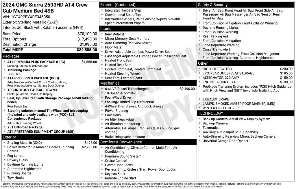 2024 GMC Sierra 2500HD AT4 Crew Cab 4WD