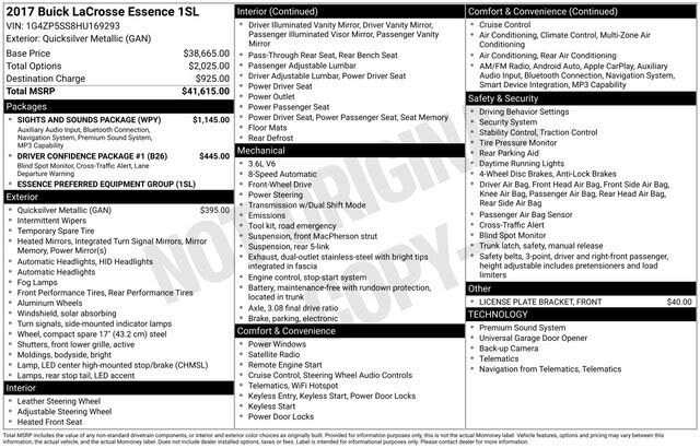 2017 Buick LaCrosse Essence FWD