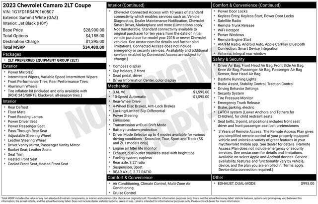 2023 Chevrolet Camaro 2LT Coupe RWD