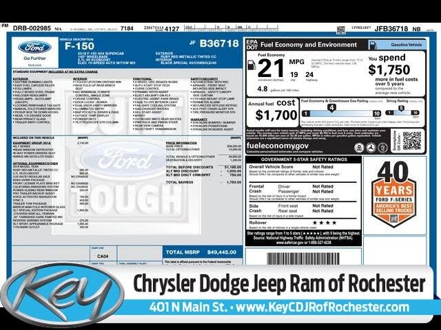 2018 Ford F-150 XLT SuperCab 4WD