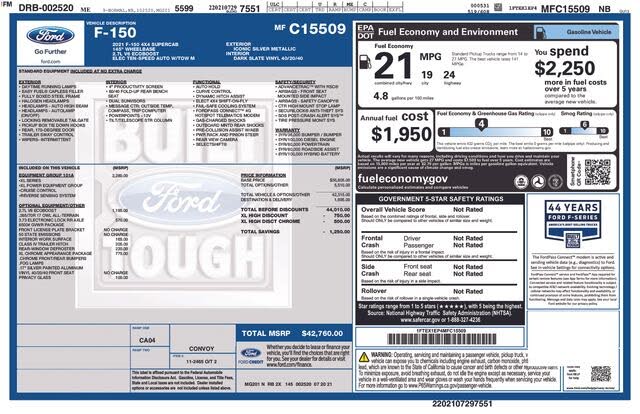 2021 Ford F-150 XL SuperCab 4WD
