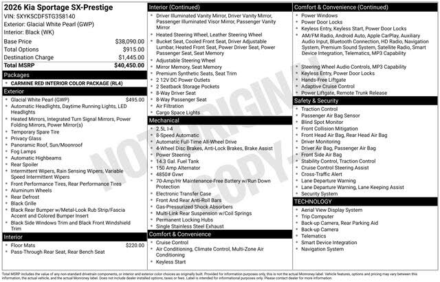 2026 Kia Sportage SX Prestige AWD