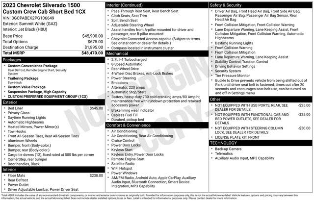 2023 Chevrolet Silverado 1500 Custom Crew Cab RWD