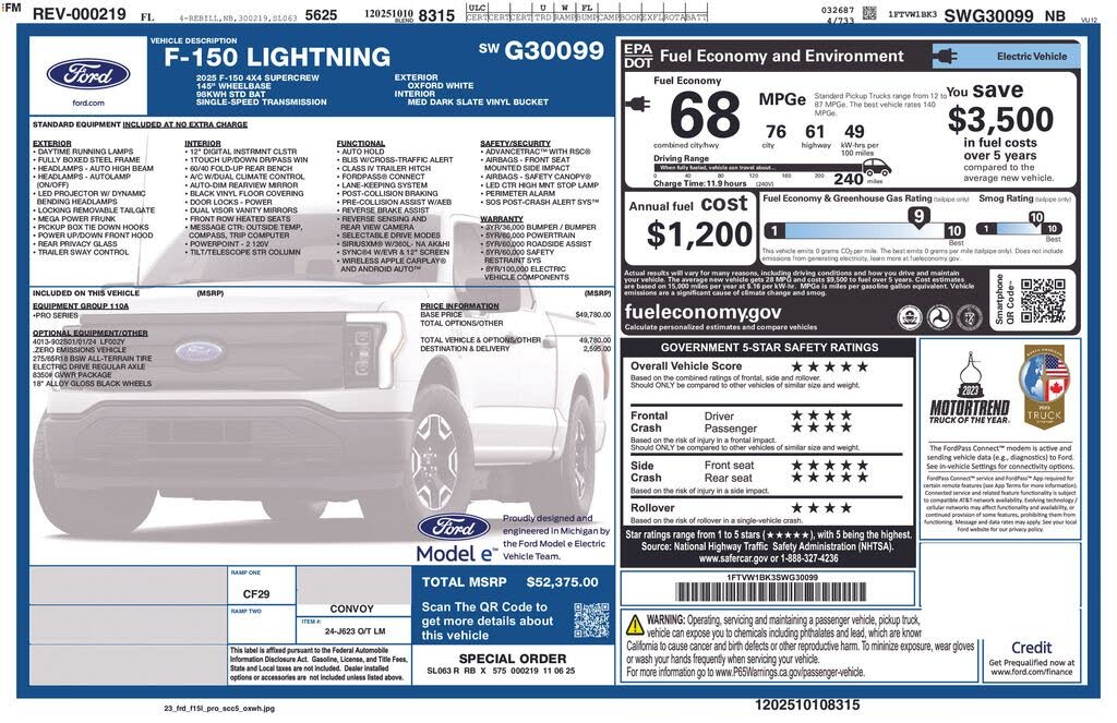 2025 Ford F-150 Lightning Pro SuperCrew AWD