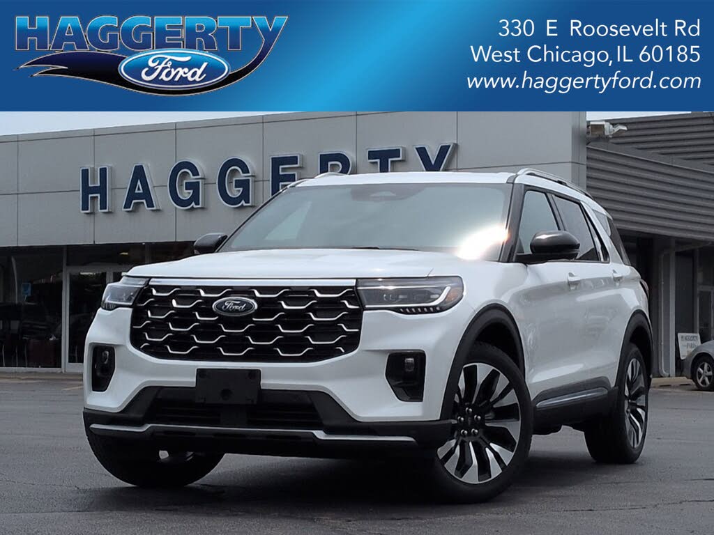 Star White Metallic Tri-Coat 2026 Ford Explorer SUV / Crossover All-Wheel Drive Automatic