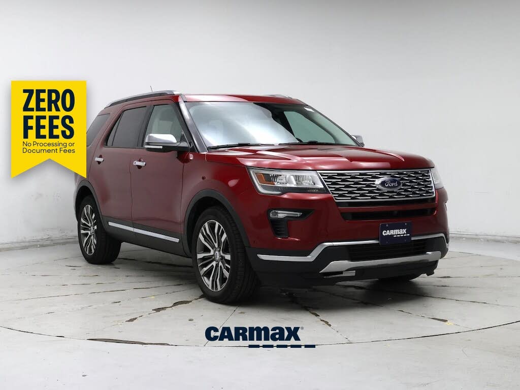 Red 2018 Ford Explorer Platinum AWD SUV / Crossover All-Wheel Drive Automatic