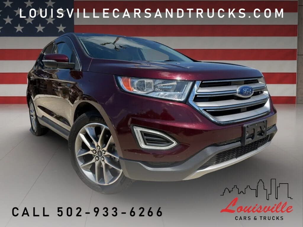 Red (Burgundy) 2018 Ford Edge Titanium SUV / Crossover Front-Wheel Drive 6-Speed Automatic